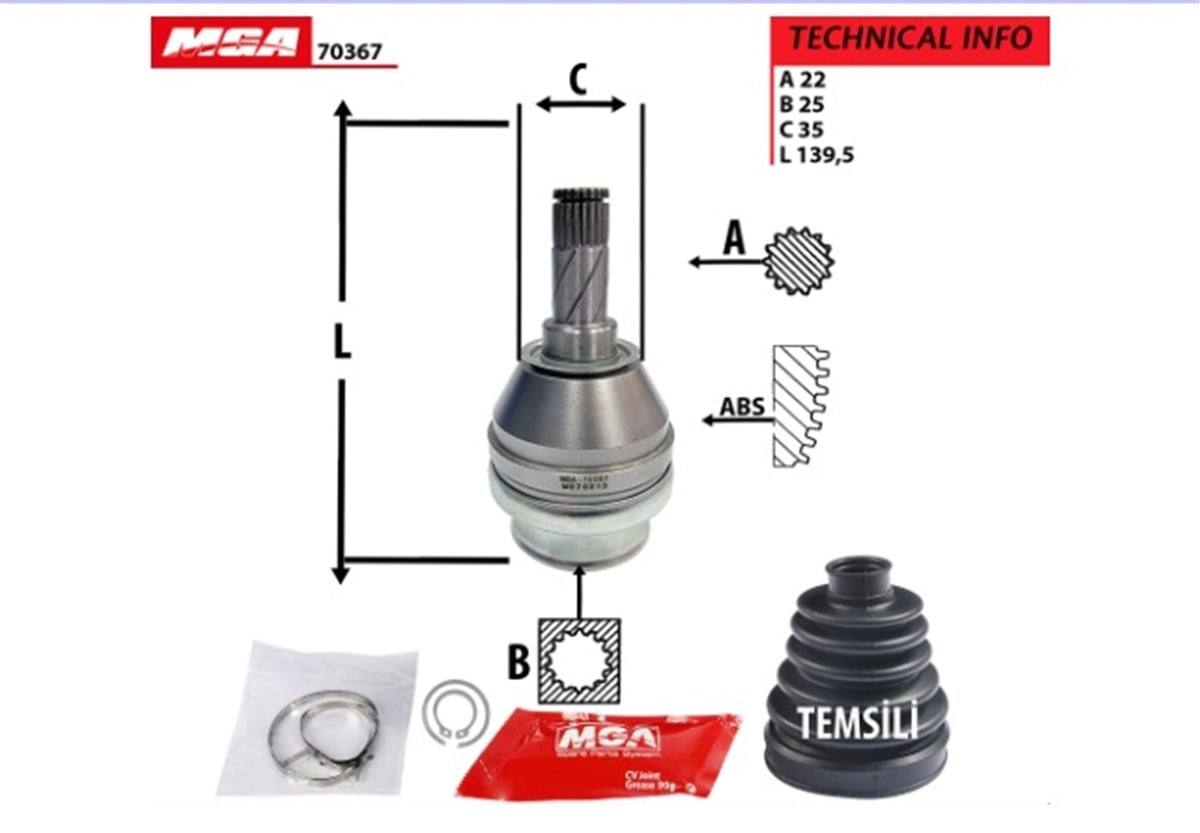 YEDEK PARÇAAKS KAFASI IC  OPEL  VECTRA C 1.6 Z16XE 1.8 Z18XE 02--  374402 -MGA-70367MGAMGA-70367