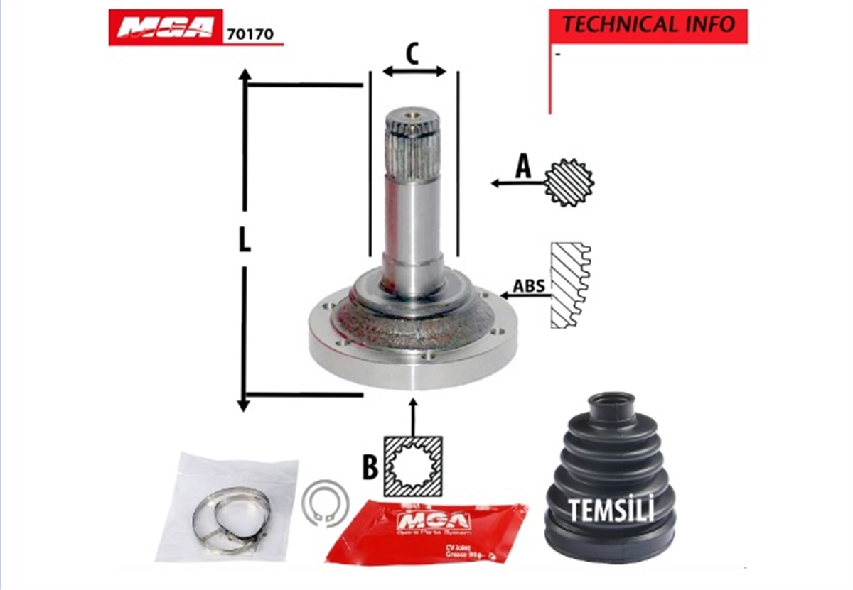 YEDEK PARÇAAKS KAFASI IC SOL  FIAT ALBEA  --06  7783807 -MGA-70170MGAMGA-70170