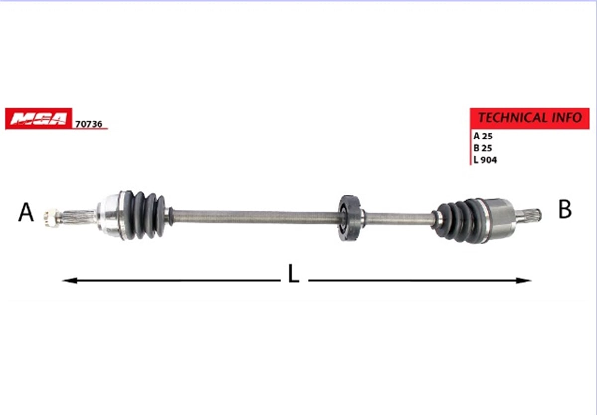 YEDEK PARÇAAKS KOMPLE SAG-HYUNDAI ACCENT 95>00 / ACCENT 00>05 BENZINLI / EXCEL 90>94   49500-25210 -MGA-70736MGAMGA-70736