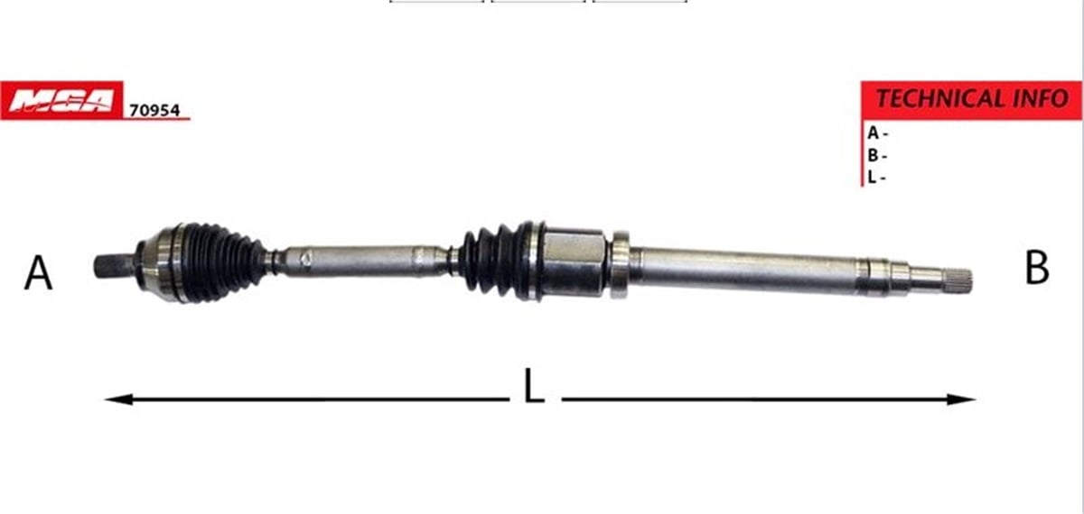 YEDEK PARÇAAKS KOMPLE SAĞ VCT  FORD  FOCUS CMAX 1.6TDCİ OTOM.ŞANZ 03-  36×26×921mm 3M51 3B436 MH -MGA-70954MGAMGA-70954