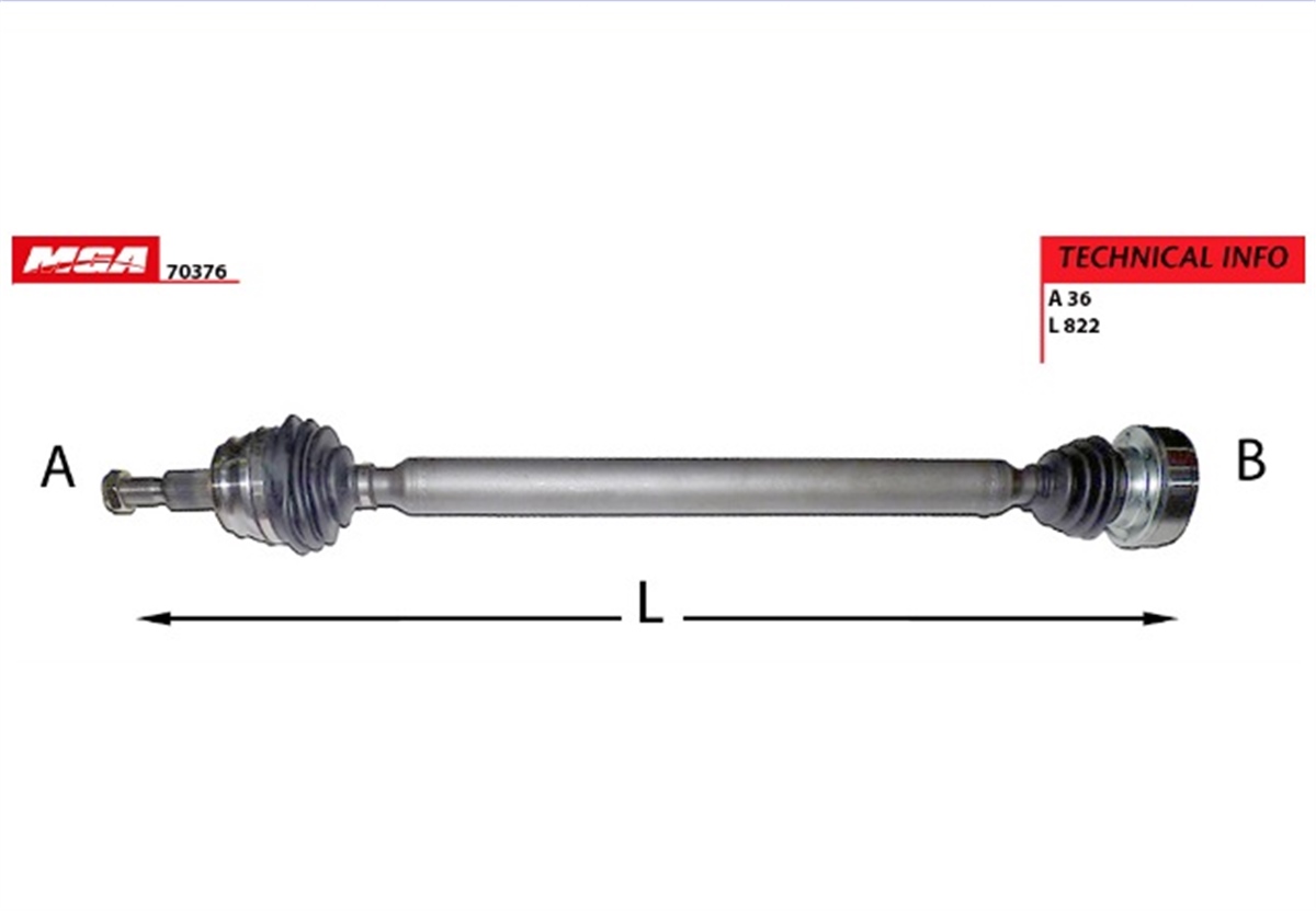 YEDEK PARÇAAKS KOMPLE SAG-VW GOLF IV/BORA/AUDI A3/SEAT TOLEDO/LEON/SKODA OCTAVIA 1,6 AKL AEH 1J0407272BL -MGA-70376MGAMGA-70376