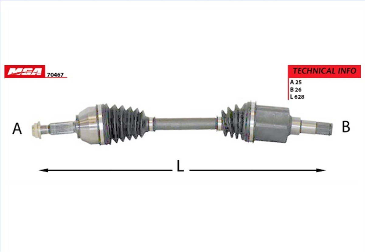 YEDEK PARÇAAKS KOMPLE SOL  FORD  CONNECT 1.8TDCİ 75/90/110PS 02-13 2T14 3B437 FD -MGA-70467MGAMGA-70467