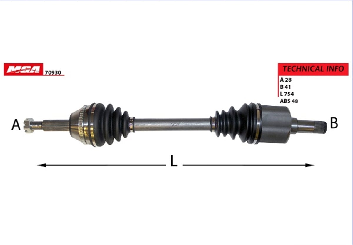 YEDEK PARÇAAKS KOMPLE SOL Ö.ÇEKER KALIN MİL  FORD  TRANSİT V347 2.2TDCİ 115-140PS 08-  8C11 3B437 AD -MGA-70930MGAMGA-70930