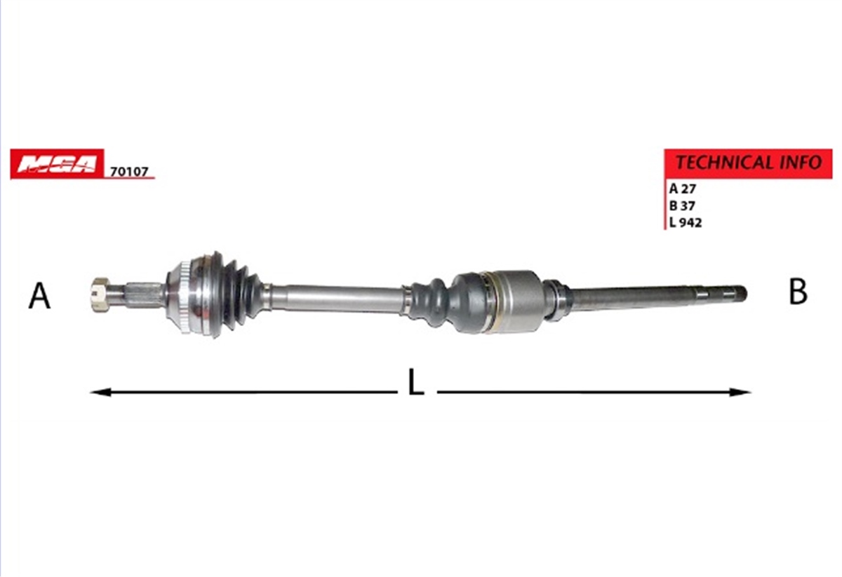 YEDEK PARÇAAKS SAG-ABSLI-48DIS- FIAT  SCUDO PEUGEOT  EXPERT / 806 CITROEN  JUMPY 1.9TD  327306 -MGA-70107MGAMGA-70107