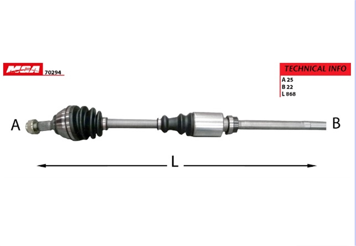 YEDEK PARÇAAKS SAG ABSSIZ  PEUGEOT  PARTNER / CITROEN  BERLINGO 1.4  32730X -MGA-70294MGAMGA-70294