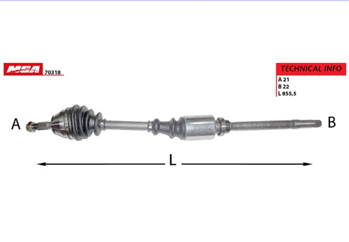 YEDEK PARÇAAKS SAG  CITROEN  ZX XSARA 1.1 1.4  32732Y -MGA-70318MGAMGA-70318