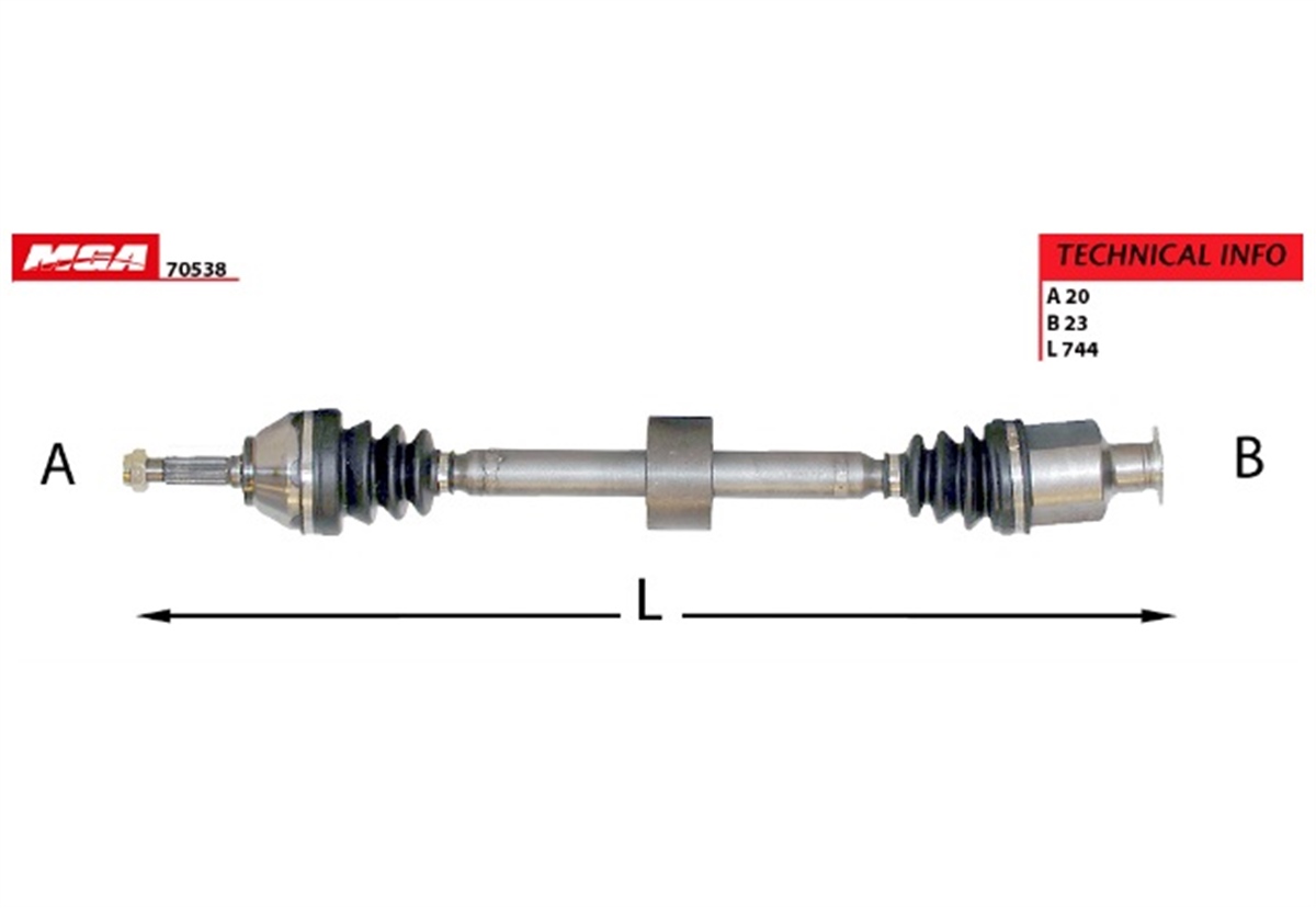 YEDEK PARÇAAKS SAG  DACIA  SOLENZA 1.4MPI  6001548120 -MGA-70538MGAMGA-70538