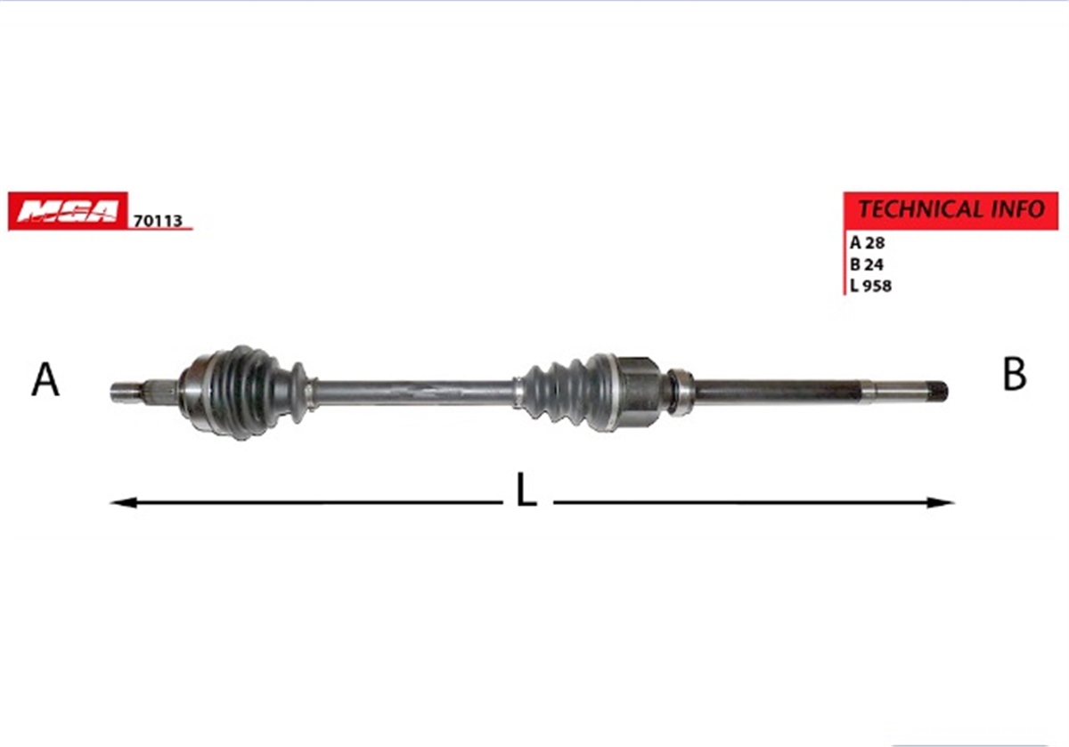 YEDEK PARÇAAKS SAG ( FIAT : SCUDO 1.6JTD  06--/ PEUGEOT: 407 )MGAMGA-70113