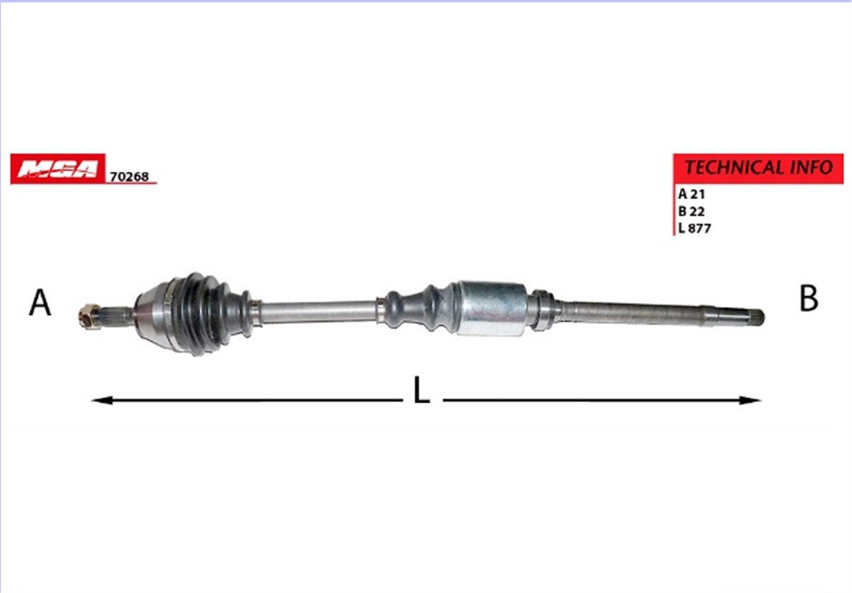 YEDEK PARÇAAKS SAG  PEUGEOT  306 1.4 1.1  3273Z4 -MGA-70268MGAMGA-70268