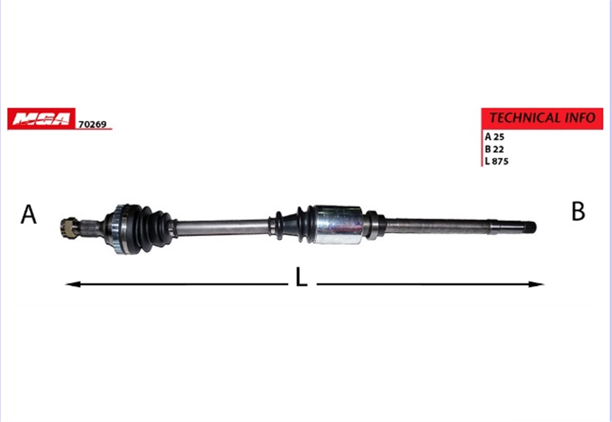 YEDEK PARÇAAKS SAG  PEUGEOT  306 1.4 1.6 TU3-- 5 ABSLI 29D 93-02 3273.3N -MGA-70269MGAMGA-70269