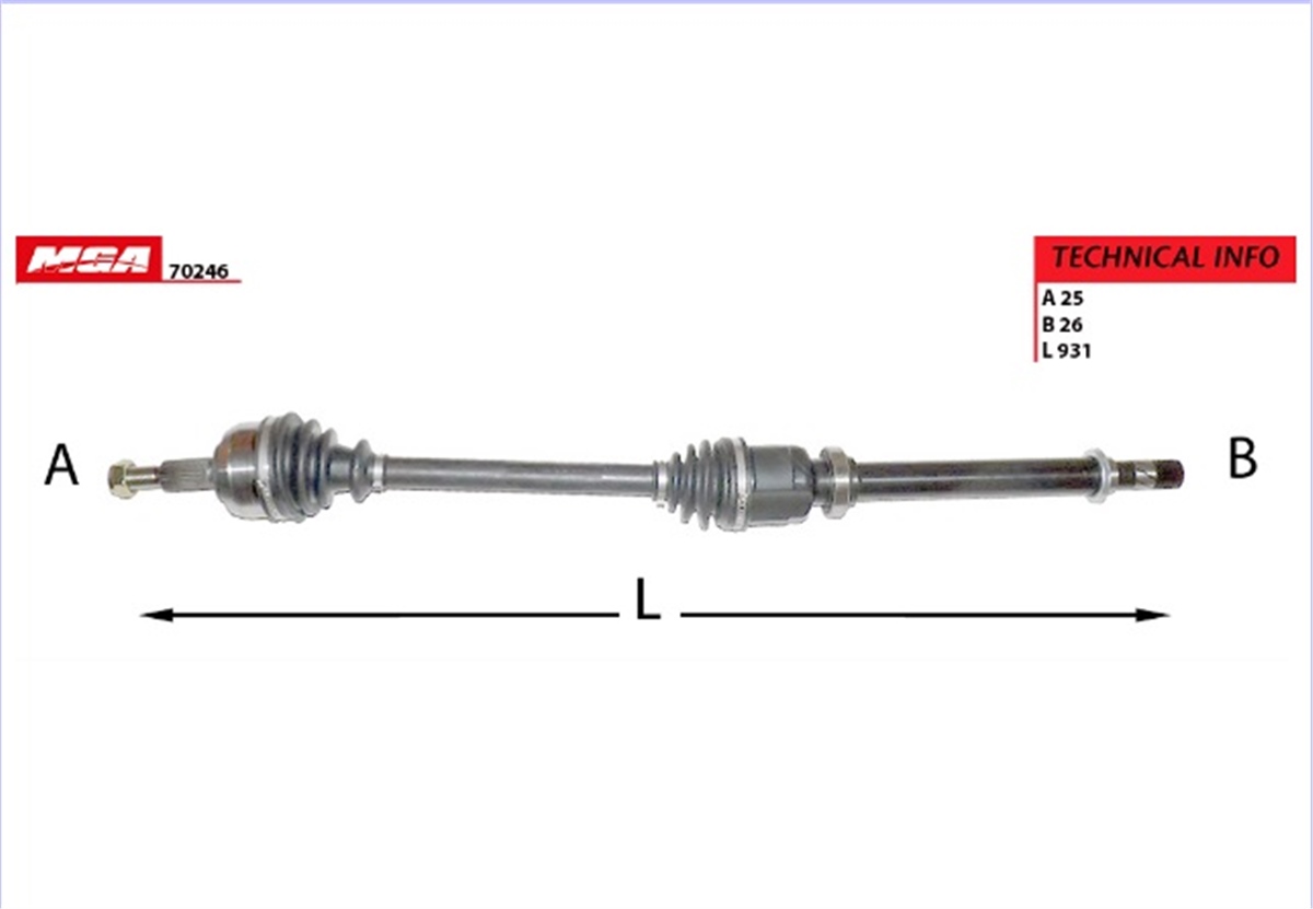 YEDEK PARÇAAKS SAG  RENAULT Megane 3/ FLUENCE 1.5DCI 1.6 16V 5 VITES  09- 391008976R -MGA-70246MGAMGA-70246