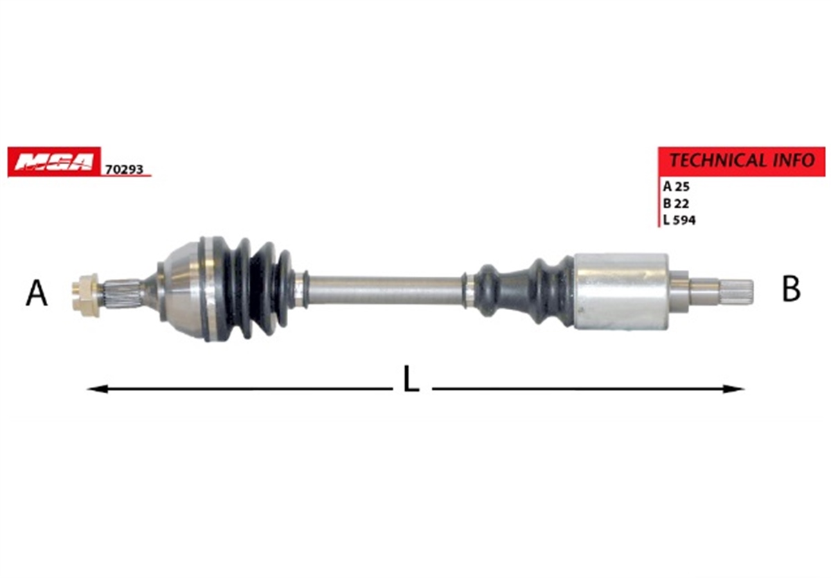YEDEK PARÇAAKS SOL ABSSIZ  PEUGEOT  PARTNER / CITROEN  BERLINGO 1.4  3272Y7 -MGA-70293MGAMGA-70293