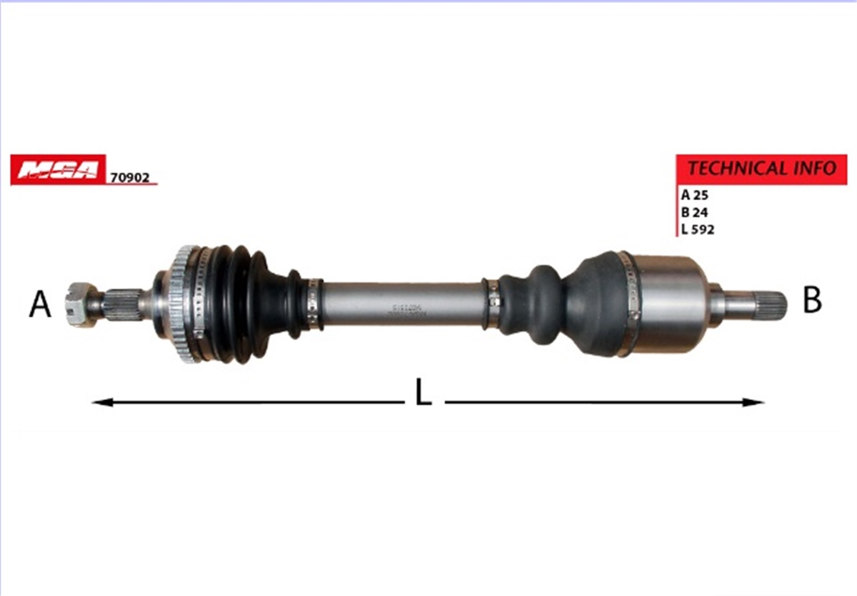 YEDEK PARÇAAKS SOL KOMPLE ABS -  PEUGEOT 206 GTI 1.6HDI EW10J4  3272EZ -MGA-70902MGAMGA-70902
