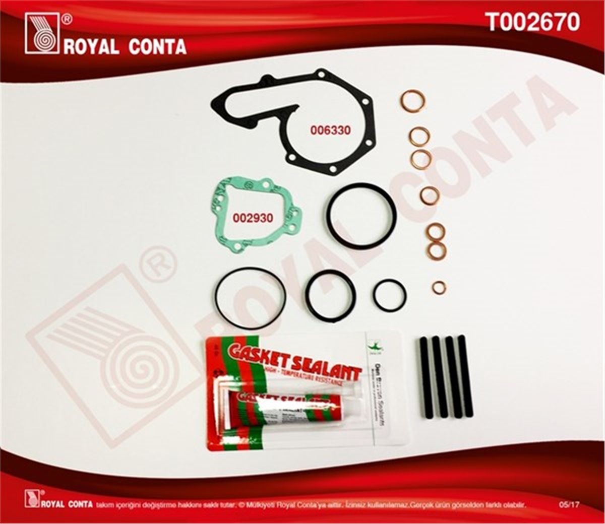 YEDEK PARÇAALT TAKIM CONTA KEÇESİZ R11 FLASH-R21 MNGR F2N 1.7 ROYAL T002670ROYALROYAL T002670