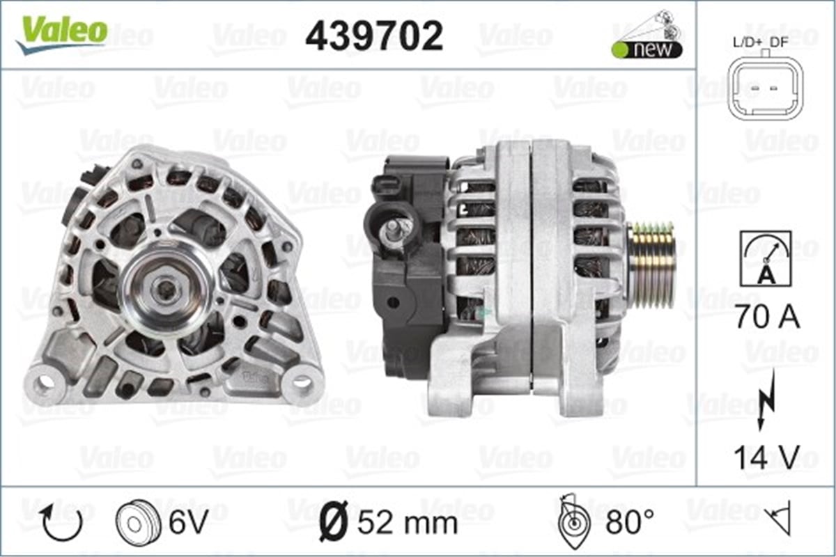 YEDEK PARÇAALTERNATÖR PSA VALEO 439702VALEOVALEO 439702