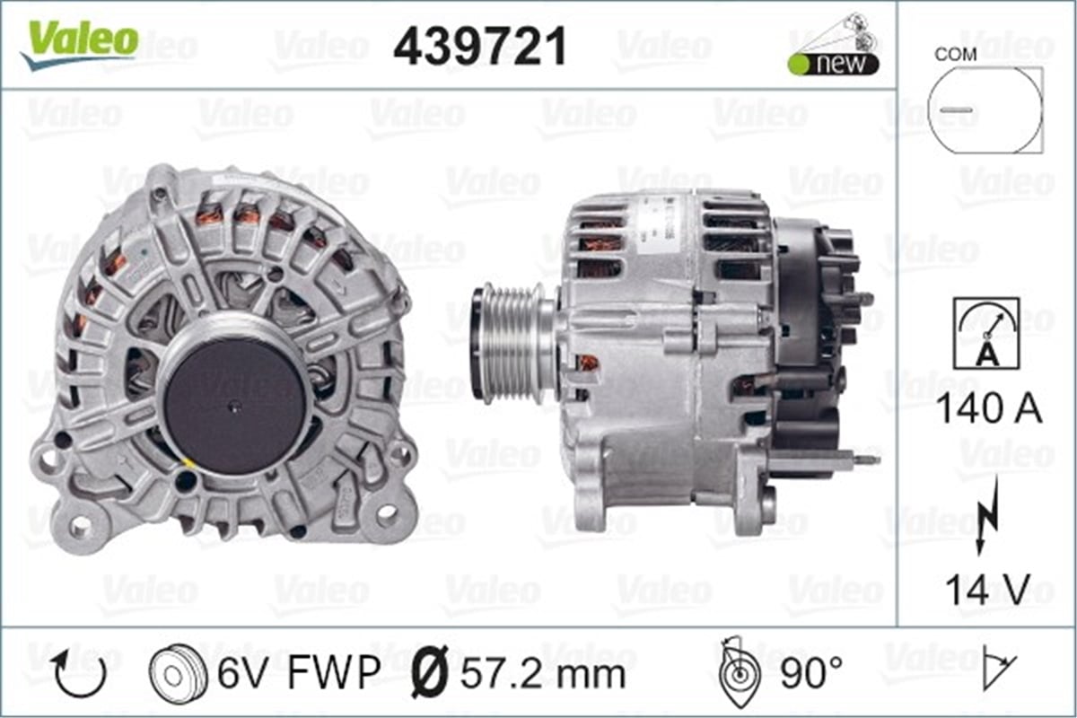 YEDEK PARÇAALTERNATÖR VAG VALEO 439721VALEOVALEO 439721