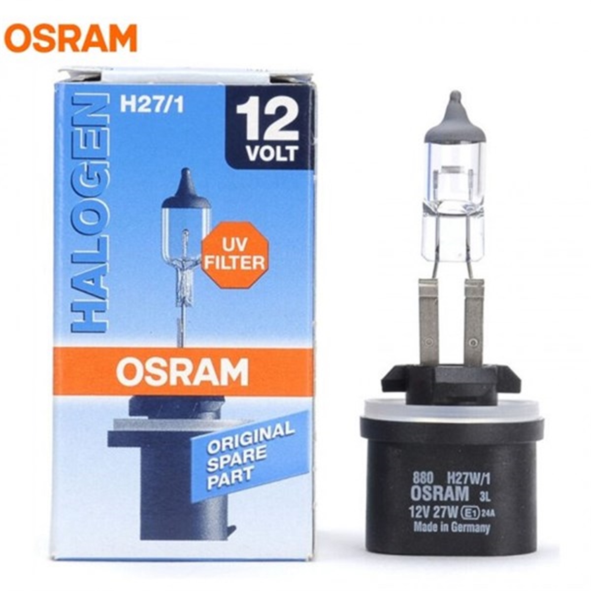 YEDEK PARÇAAMPUL 12V H27-1 27W PG13 TEK TELLİ FAR VE SİS OSRAM 880OSRAMOSRAM 880