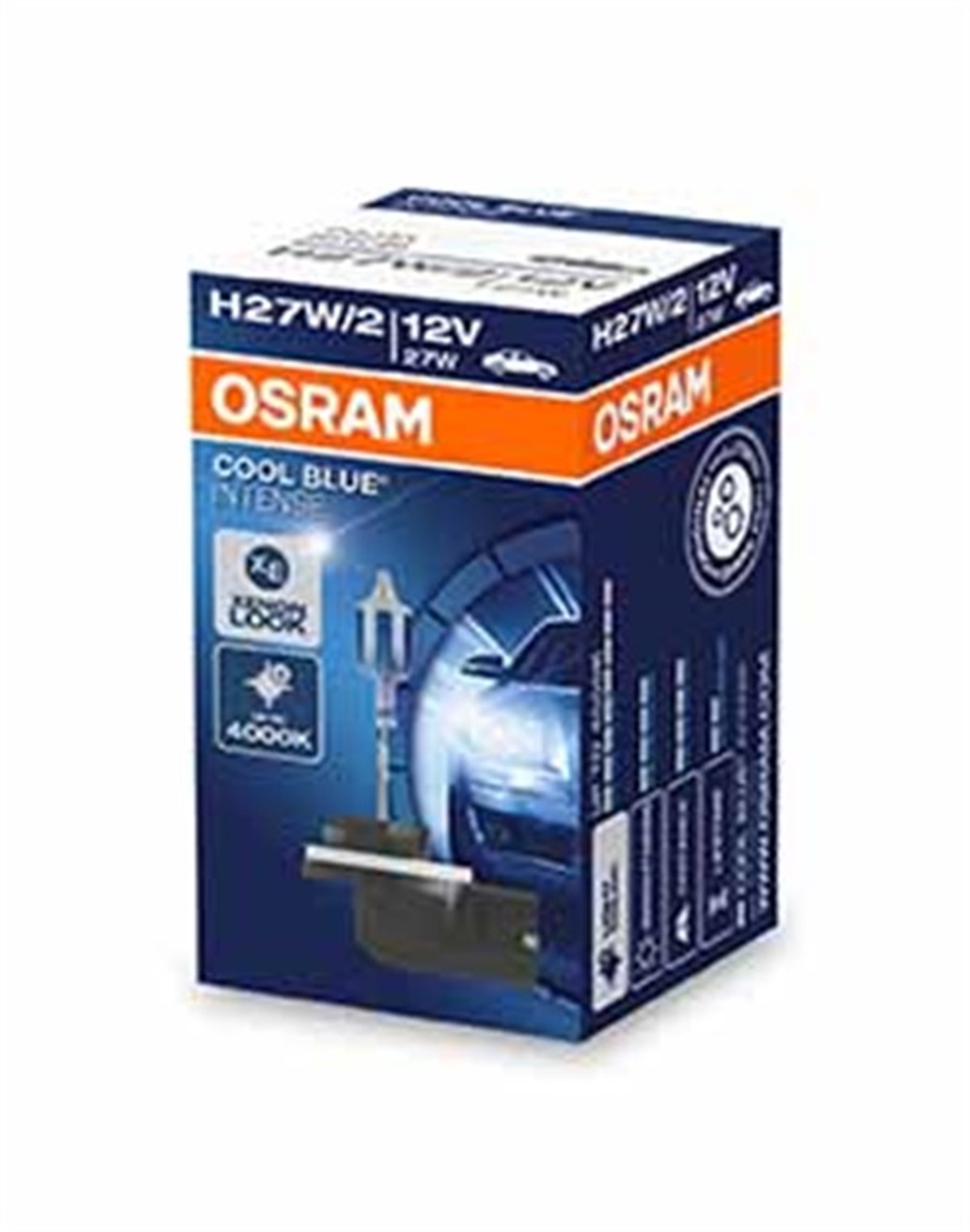 YEDEK PARÇAAMPUL 12V H27 27W PGJ13 TEK FLAMANLI L TİP FAR VE SİS YANDAN SOKETLİ 4200K BEYAZ IŞIK INTENSE OSRAM 881CBIOSRAMOSRAM 881CBI