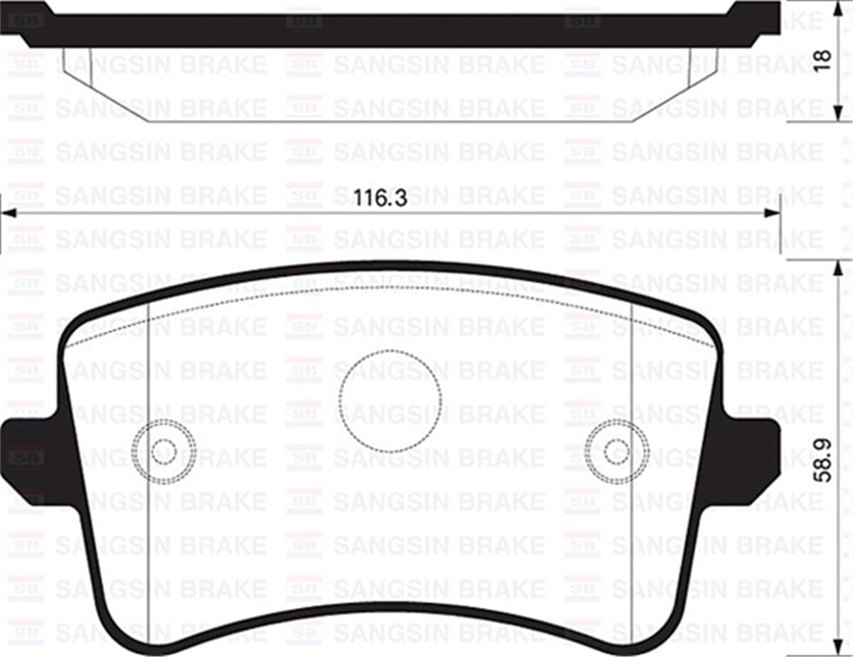 YEDEK PARÇAARKA BALATA A4-A5-Q5 09 GDB1765 SANGSIN SP2146SANGSINSANGSIN SP2146