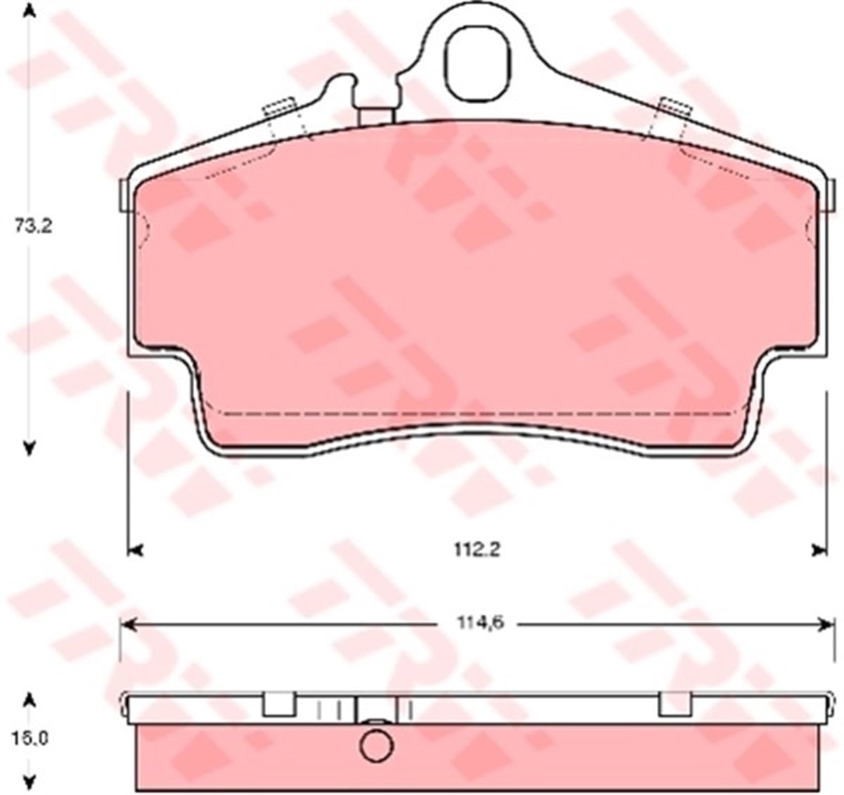 YEDEK PARÇAARKA BALATA CAYMAN 2.7 06 CAYMAN S 3.4 05 BOXSTER 2.7 24V-S 3.2 99 9113.6 GT3 99 TRW GDB1395TRWTRW GDB1395