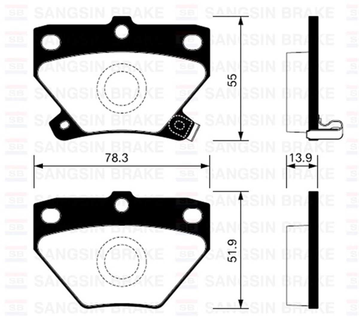 YEDEK PARÇAARKA BALATA COROLLA VERSO 1.4-1.6 VVT-1.8VVT-2.0D 4D 00-07 YARIS 1.0-1.3-1.5 00-05 GDB3243 SANGSIN SP2044SANGSINSANGSIN SP2044