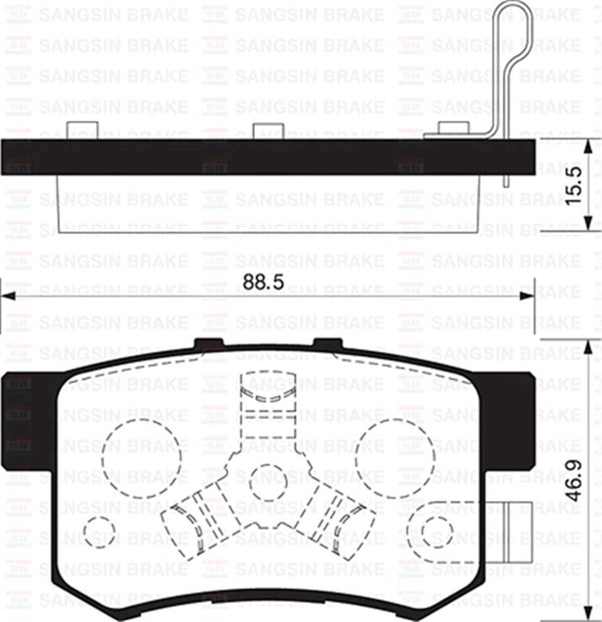 YEDEK PARÇAARKA BALATA CRV II 2.0-2.4 VTEC-2.2CTDI 02-06 CRV III 2.0İ VTEC-2.2İCTDI 01-07 GDB3438 SANGSIN SP2116SANGSINSANGSIN SP2116