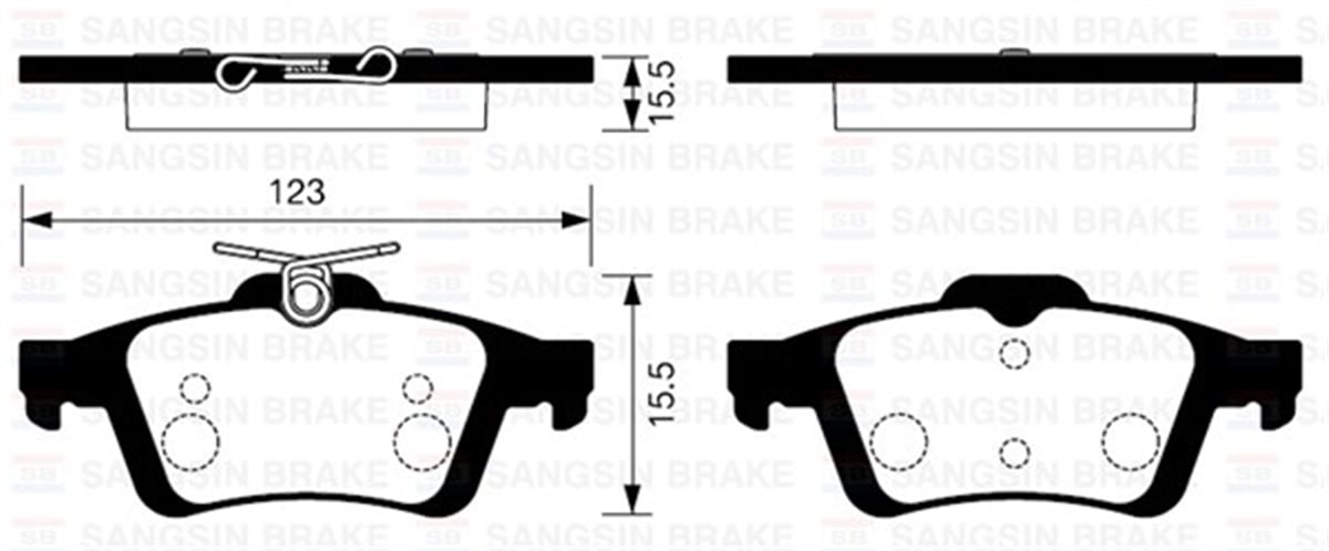 YEDEK PARÇAARKA BALATA FOCUS II CMAX 03 CONNECT 02 LAGUNA III 07 VECTRA C 02 C5 08 SIGNUM 03 GDB1621 93192623-1605200 SANGSIN SP2091SANGSINSANGSIN SP2091