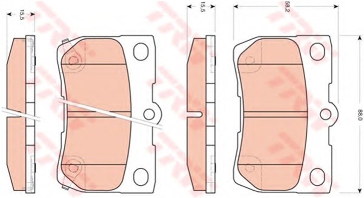 YEDEK PARÇAARKA BALATA LEXUS GS 05-11 LEXUSIS 05-13 TRW GDB3399TRWTRW GDB3399