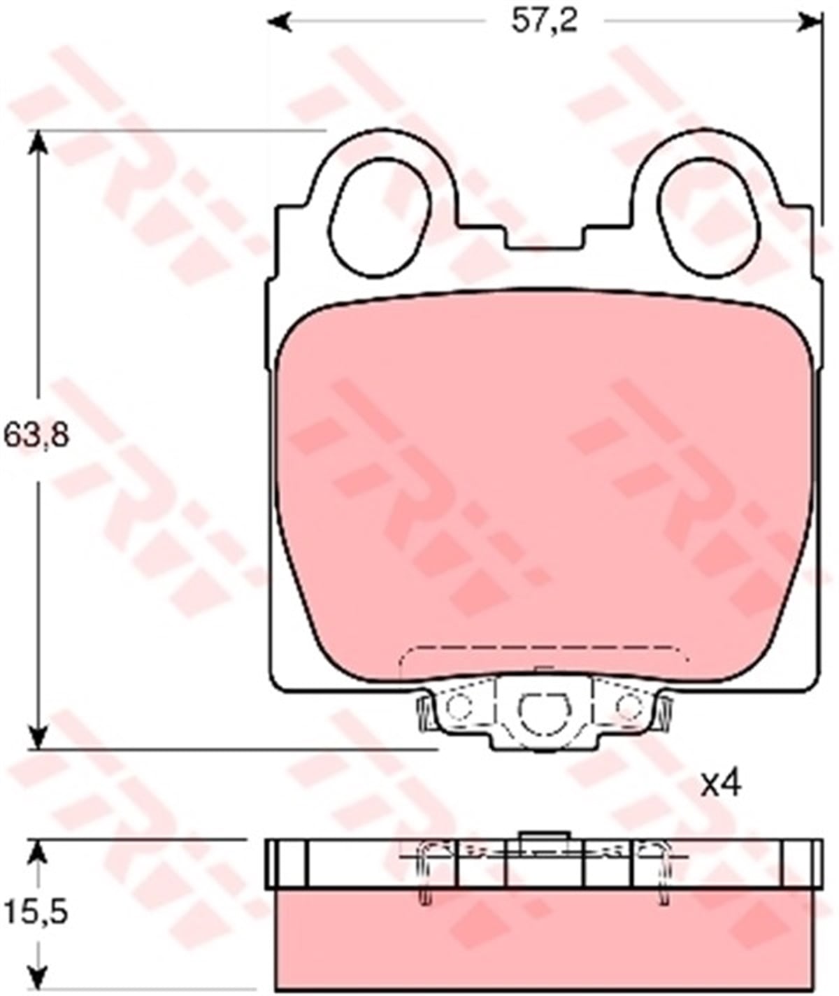 YEDEK PARÇAARKA BALATA LEXUS GS 300 00 300 T3-400 97-00 -430 00 LEXUS IS 200-300 99 TRW GDB3233TRWTRW GDB3233