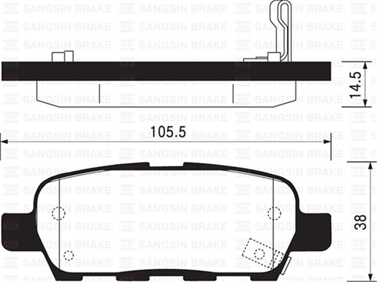 YEDEK PARÇAARKA BALATA NISSAN XTRAIL2.0-2.2DCI 01 INFINITI FX35 3.5 03 FX45 4.5 03 GDB3294-GDB3508-GDB3507 SANGSIN SP1184SANGSINSANGSIN SP1184