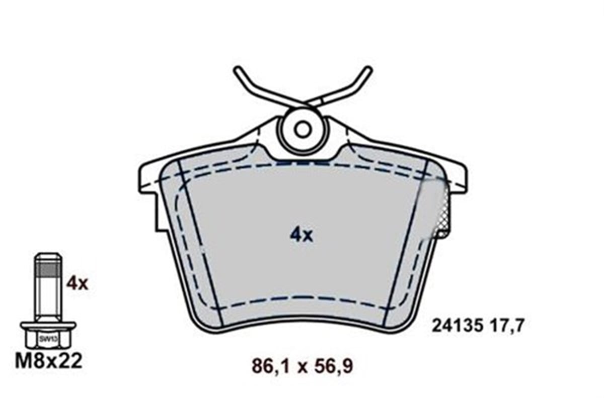 YEDEK PARÇAARKA BALATA P407 1.6 HDI 1.8-2.0 04 607 00 C5 08 MARELLI 323700010500MARELLIMARELLI 323700010500