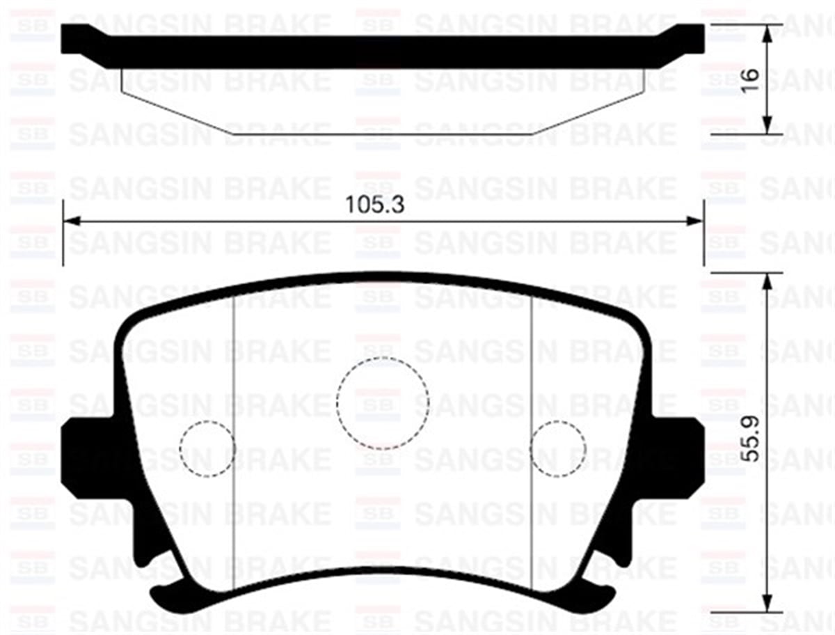 YEDEK PARÇAARKA BALATA PASSAT-CC-CADDY-GOLF5-GOLF6-JETTA-A3-A6-LEON-OCTAVIA-SUPERB 04 GDB1622 SANGSIN SP2099SANGSINSANGSIN SP2099