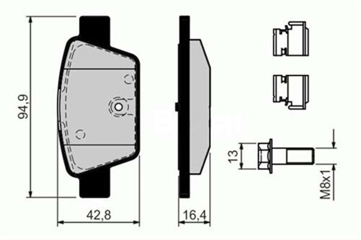 YEDEK PARÇAARKA BALATA STILO 02 LINEA 6.07 BRAVO 9.07 ALFA MITO 08 MULTIPLA 99-10 SANGSIN SP1893SANGSINSANGSIN SP1893