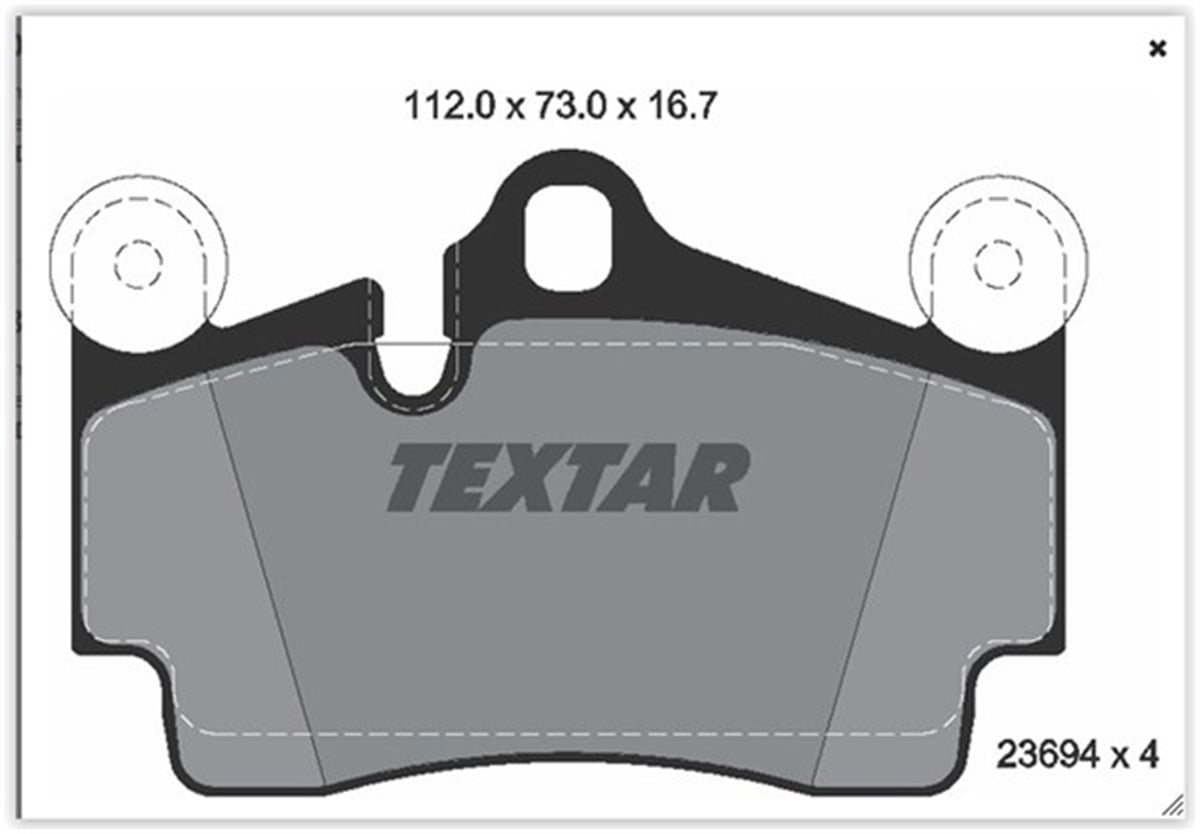 YEDEK PARÇAARKA BALATA TOUAREG 02-10 CAYENNE 02-10 Q7 06-11 112X73 GDB1549 TEXTAR 2369402TEXTARTEXTAR 2369402