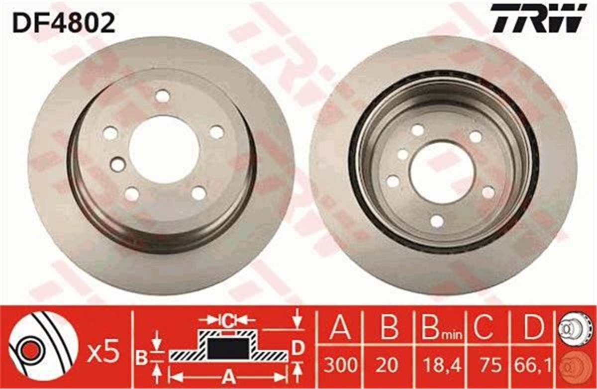 YEDEK PARÇAARKA FREN AYNASI BMW 1 E81 3 E90-E91-E92-E93 X1 E84 TRW DF4802TRWTRW DF4802
