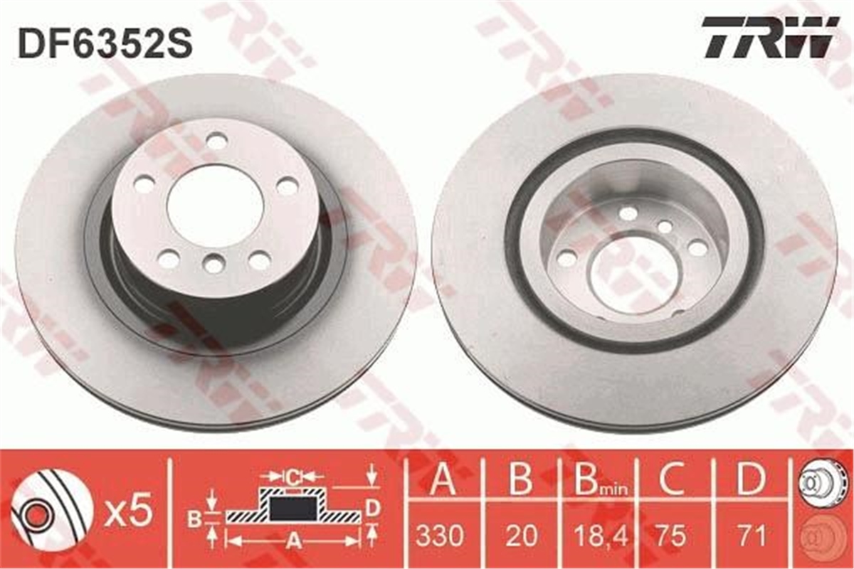 YEDEK PARÇAARKA FREN AYNASI BMW X3 F25 X4 F26 TRW DF6352STRWTRW DF6352S