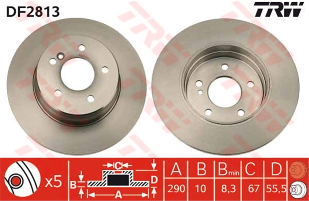 YEDEK PARÇAARKA FREN AYNASI MERCEDES W210 97-02 SL R230 06 SLK 171 04 S203 W203 C209 C208 A209 DF2813 2 TRW DF2813TRWTRW DF2813
