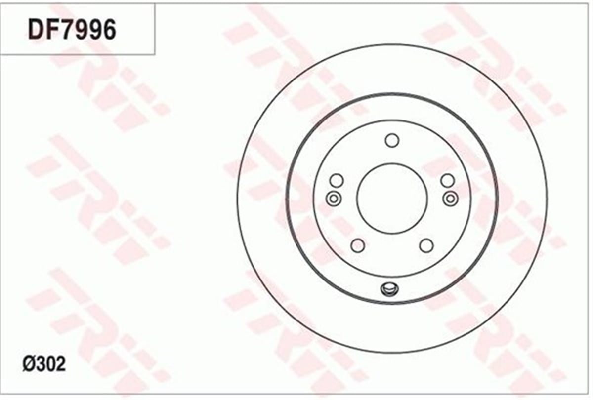 YEDEK PARÇAARKA FREN AYNASI SANTAFE 09-12 SORENTO 12 302X11X5 TRW DF7996TRWTRW DF7996