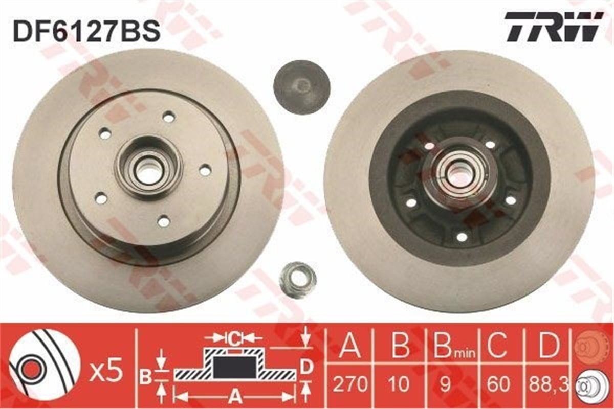 YEDEK PARÇAARKA FREN AYNASI SENSOR HALKASI ILE MEGANE II 2.0DCI 09-05 TRW DF6127BSTRWTRW DF6127BS