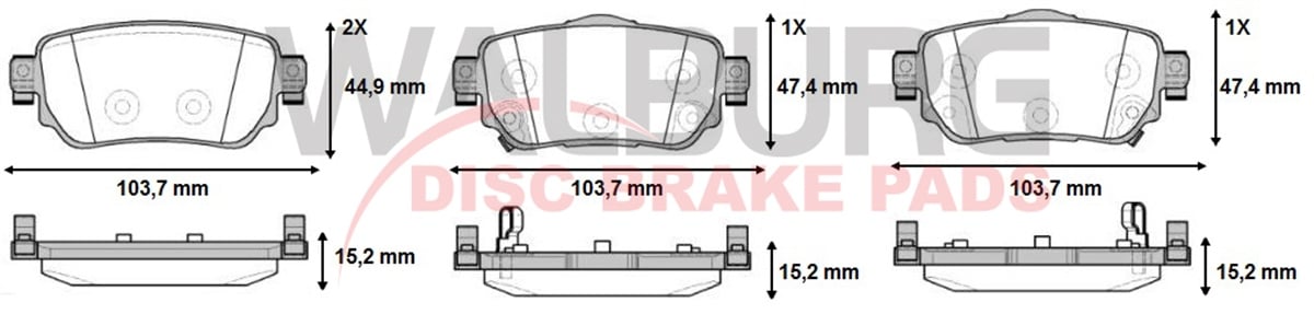 YEDEK PARÇAARKA FREN BALATA İKAZLI QASHQAİ/KADJAR 2015>WALBURGWDB628