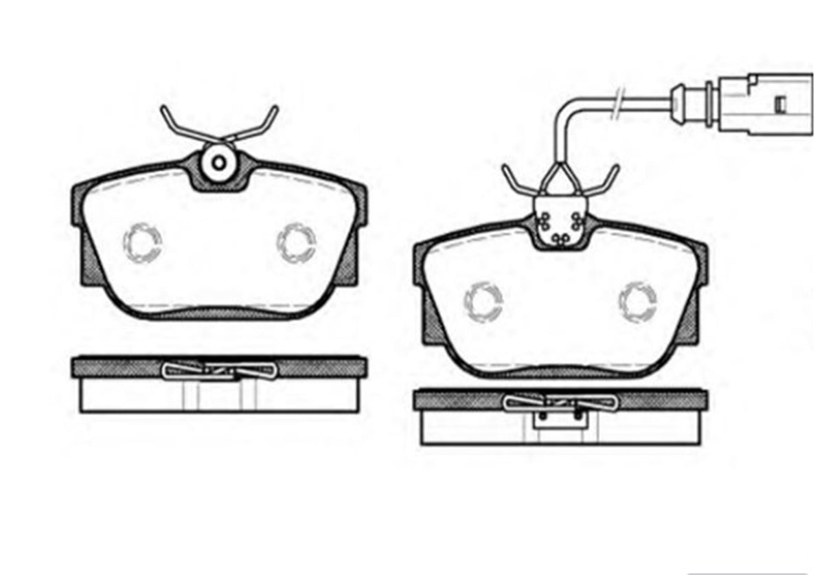 YEDEK PARÇAARKA FREN BALATASI-KABLOLU-  VW TRANSPORTER 97-04  SHARAN 01-10  SEAT ALHAMBRA 03-10 7D0698451J -MGA-55157MGAMGA-55157