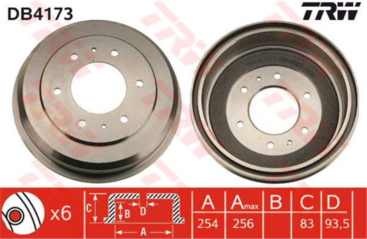 YEDEK PARÇAARKA FREN KAMPANASI ARKA L 200 1986-2007-L 300 1980 PAJERO I 1982-1991-PAJERO II 1990-1999 TRW DB4173TRWTRW DB4173