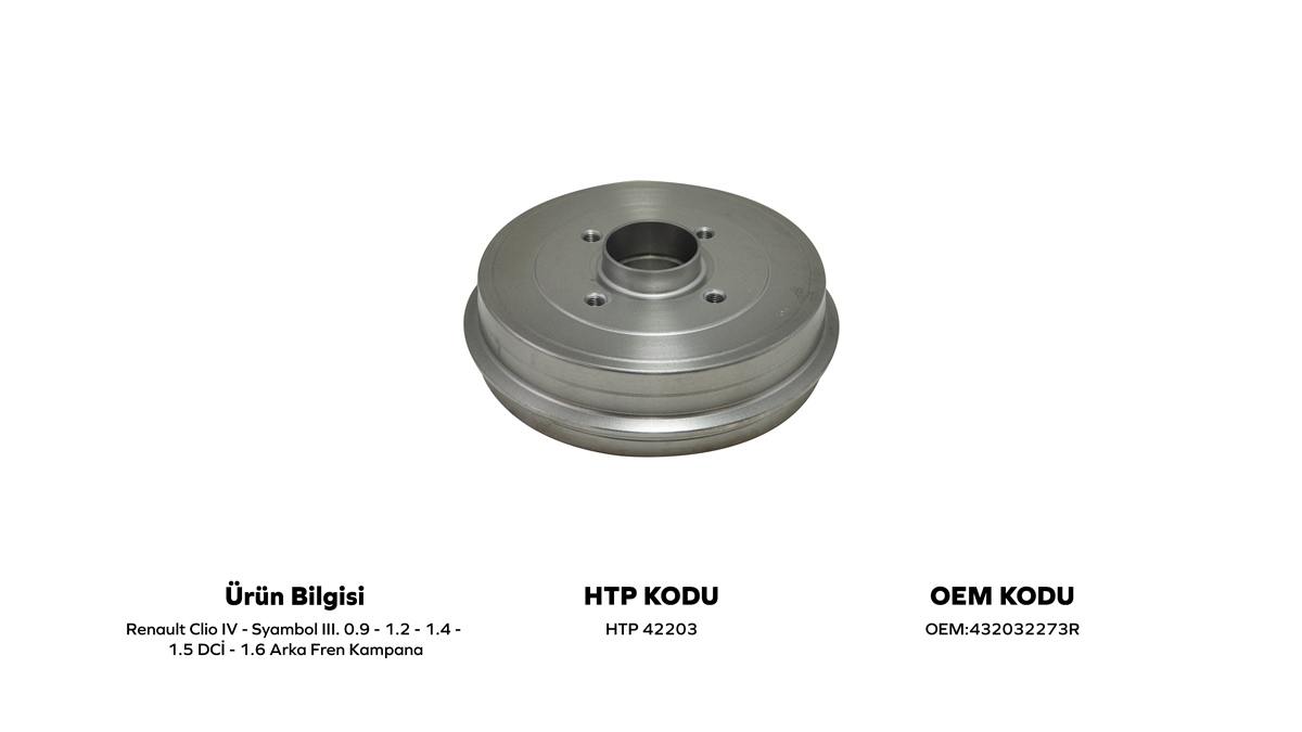 YEDEK PARÇAARKA KAMPANA 20445mm CLİO IV/SYMBOL TÜM MODELLERHATİPOĞLU*HTP42203