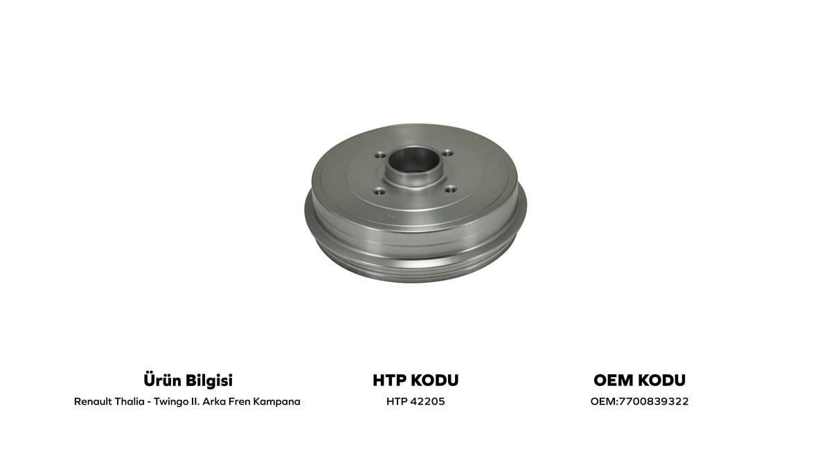 YEDEK PARÇAARKA KAMPANA THALIA/TWİNGO II/LOGAN 1.2/1.4 16V/1.5 DCİHATİPOĞLU*HTP42205