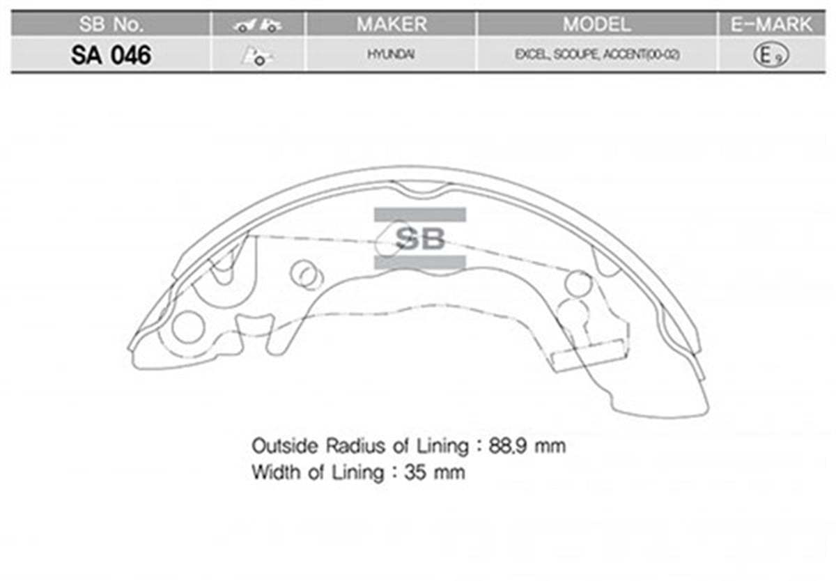 YEDEK PARÇAARKA PABUÇ BALATA EXCEL 90-96 GS8568-GS8684 SANGSIN SA046SANGSINSANGSIN SA046