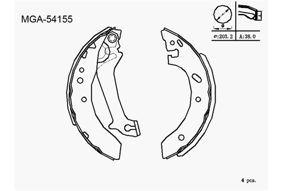 YEDEK PARÇAARKA PABUC BALATA Ø-FORD  ESCORT VII 1.3 GENIS TIP LEVYELI 1995-1999 FORD  ESCORT VII 1.4 1995-1999 FORD  ESCORT VII 1.6 16v 1995-1999 FORD  ESCORT VII 1.8i 1995-1999 FORD  ESCORT VII 1.8 TD 1995-1999 91AB 2200 LA -MGA-54155MGAMGA-54155