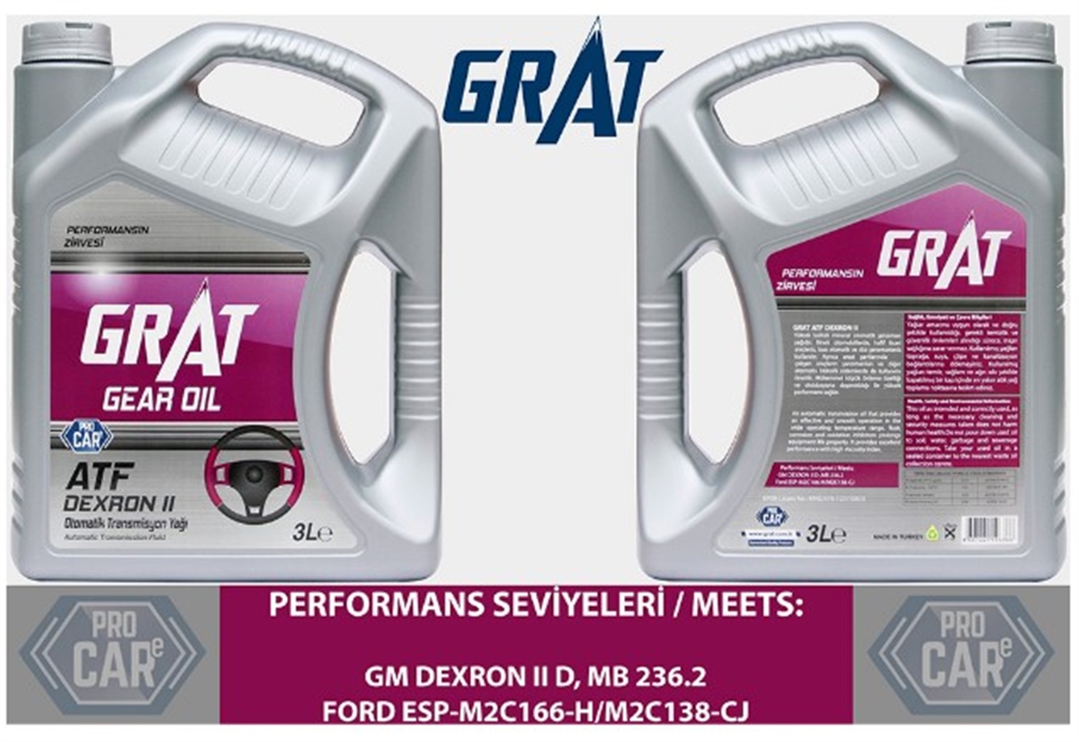 YEDEK PARÇAATF II 3 LİTRE ATF-II GM DEXRON II  -GRT-600023GRATGRT-600023