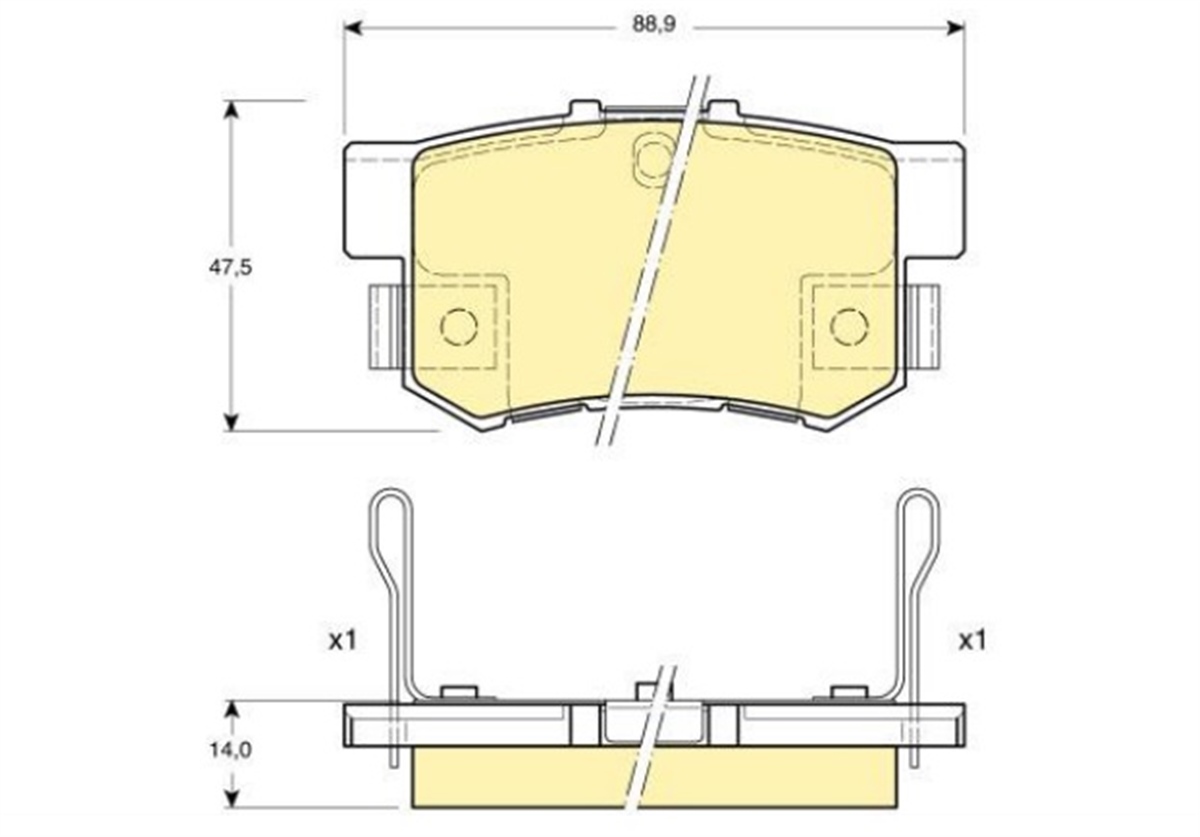 YEDEK PARÇABALATA FREN ARKA-HONDA HONDA CIVIC 01>12 1.4-1.6 SEDAN / ACCORD 98>03 / CRV 02-06 2.0 / SUZUKI SWIFT 06> / SX4 06>  43022S5AE50 -MGA-55324MGAMGA-55324