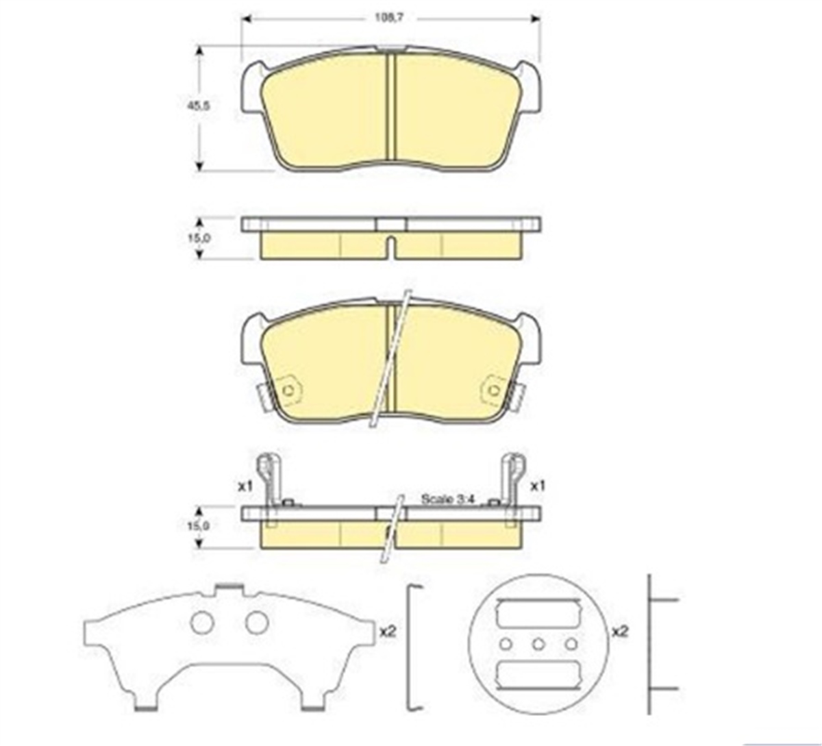 YEDEK PARÇABALATA FREN ON-DAIHATSU SIRION 05>10 / YRV 03->> 5581076A00 -MGA-55368MGAMGA-55368