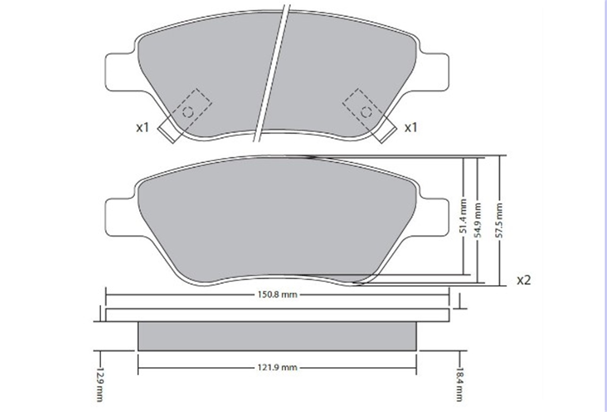 YEDEK PARÇABALATA FREN ON  FIAT EGEA 1.4 1.6 1.3D 1.6D 15- / EGEA HB 1.4 1.6 1.6D 16- 